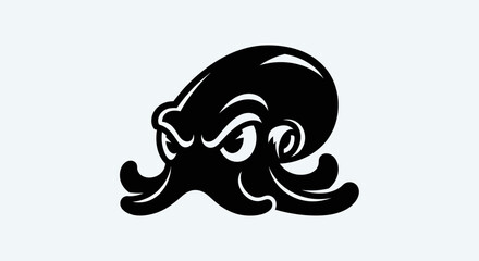 Stylized black octopus graphic design © Andre