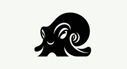 Stylized black octopus graphic design © Andre