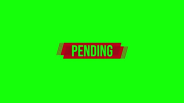 Blue pending stamp on green background