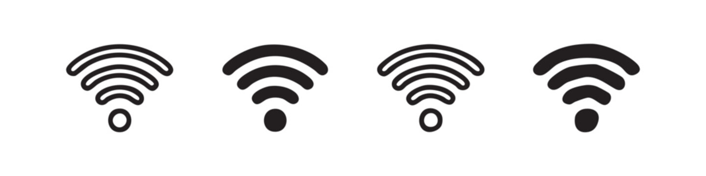 Wireless Wi-Fi Signal and Internet Connection Icons Set