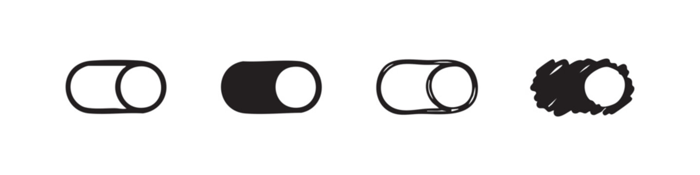 Toggle Switch or On-Off Button Icon Set