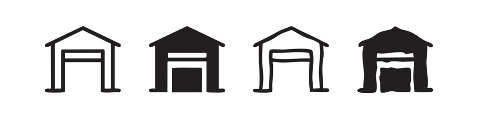 Simple house or building icon set. © liubomir118809