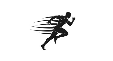 Obraz premium A silhouette of a fast runner.