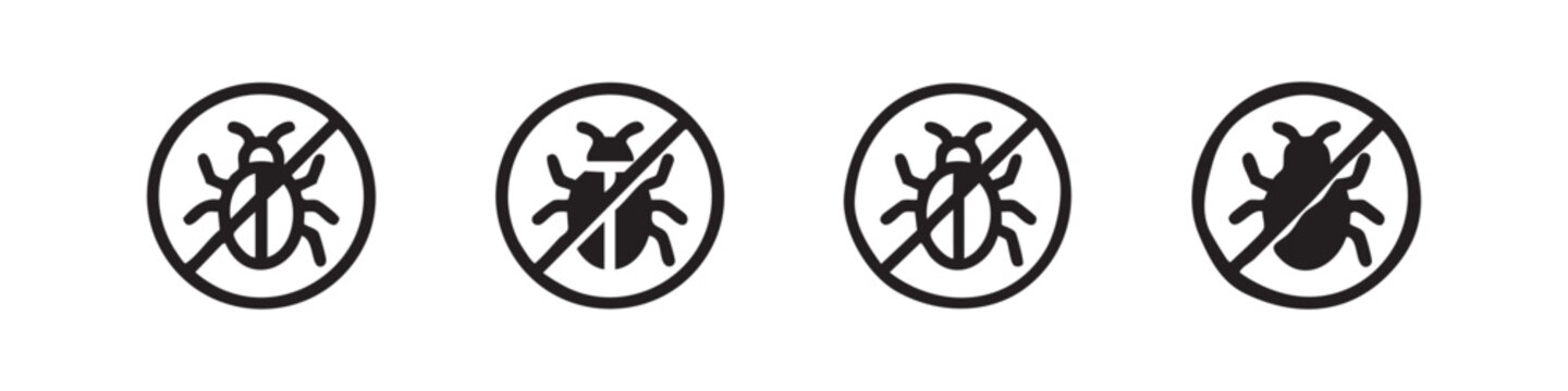 Set of no bug icons, different styles