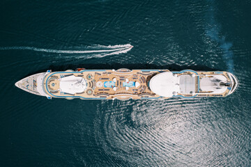 Luxury boat journey. Premium yacht exploring sparkling seas amidst sunny leisure activities © VolodymyrNadtochii