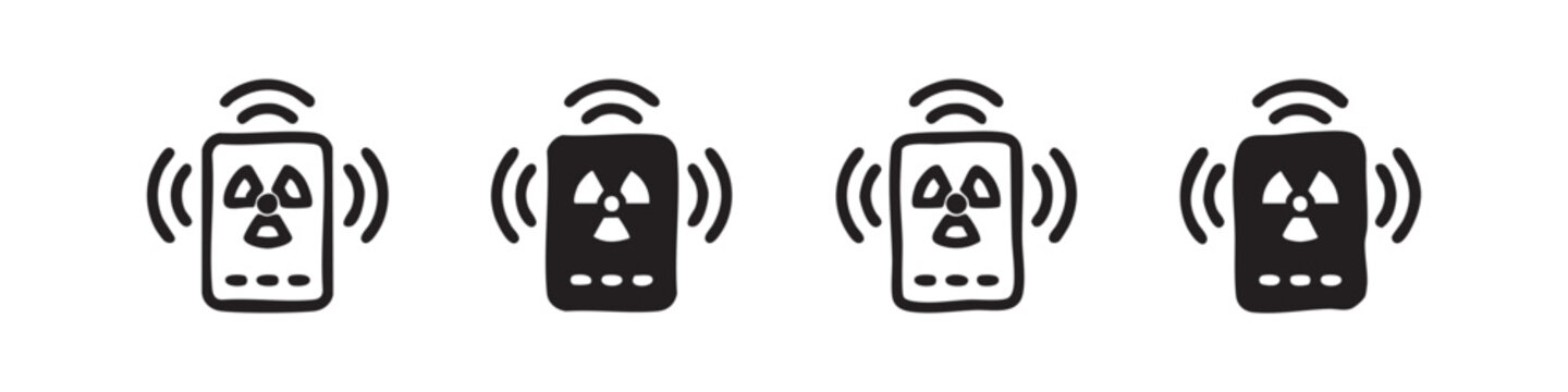 Nuclear Geiger Counter Radiation Detection Device Icon Set