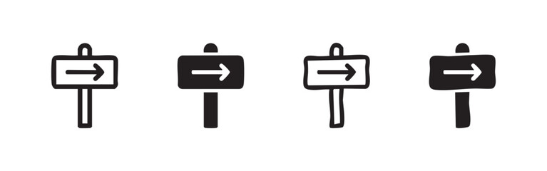 Direction signpost icons with right arrow © liubomir118809