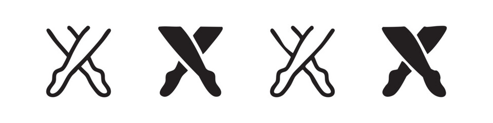 Collection of four ballet slipper icons, representing dance, grace, or performance. © liubomir118809