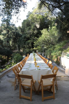 Outdoor dining scene