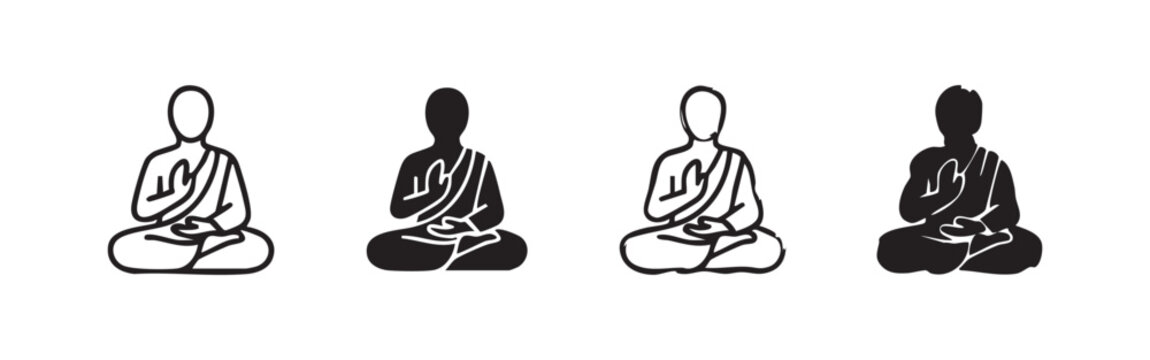 Icons of a meditating Buddha figure