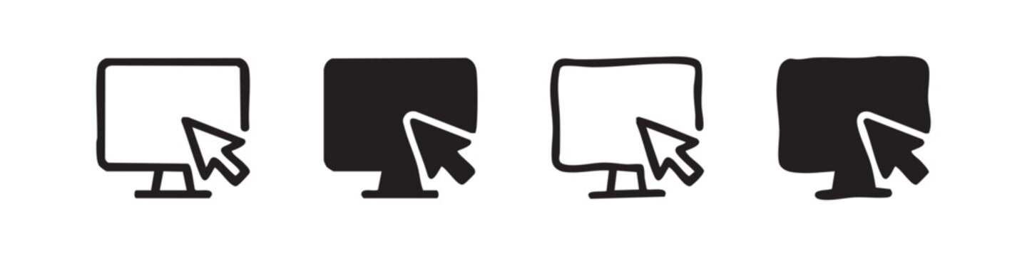 Icons of a computer monitor with a cursor