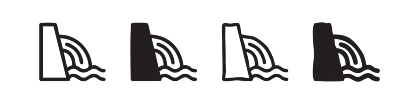 Dam icons: hydroelectric power generation