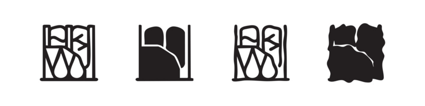 Icon set showing a person's feet, with one foot bandaged
