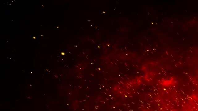 Fire sparkle dust particle on dark background overlay. Full HD. 4K