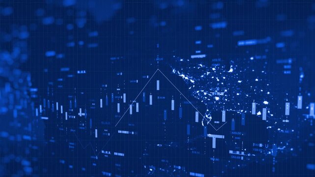 Financial Stock Chart Market Analysis Data Visualization Financial Data Trends, Price Movement, Analytics Indicators. Bstract Digital Financial Data Charts