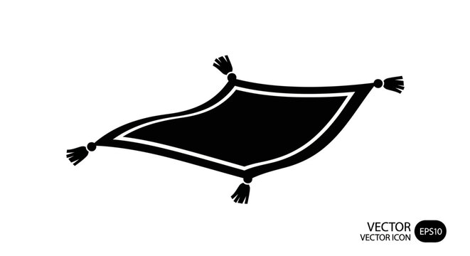 Magic Flying Carpet Silhouette Icon