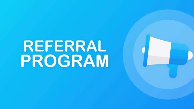 Referral Program Announcement with Megaphone Illustration.