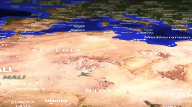 Flight From Ankara TURKEY to Bamako MALI with flag pins