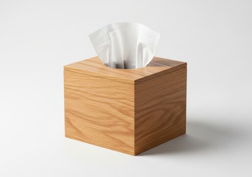 Wooden tissue box with smoke rising from used tissue paper