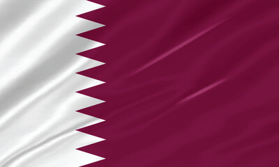 Obraz premium Official national flag of Qatar High-quality vector illustration suitable for independence day celebrations, international events. waving silk texture