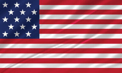 Fototapeta premium Official national flag of USA High-quality vector illustration suitable for independence day celebrations, international events. waving silk texture