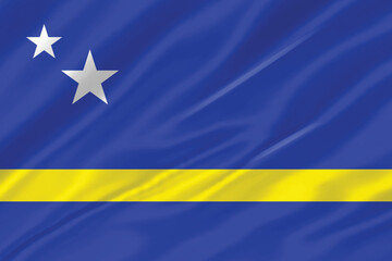 Official national flag of Curaçao High-quality vector illustration suitable for independence day celebrations, international events. waving silk texture © rashid