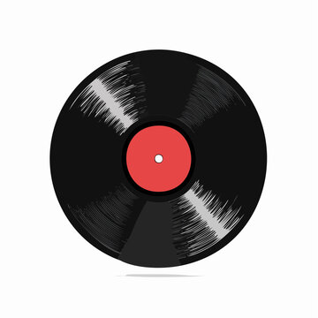 Vinyl Record with Red Label