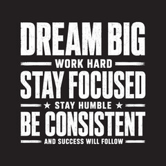 Obraz premium Inspirational motivational quote poster with dream big text Vector, illustration