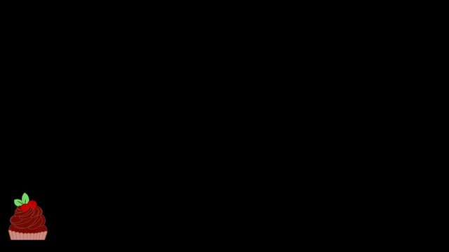 Video of chocolate cupcakes moving around on a blank background, suitable for cupcake promotional videos, text and other elements can be added