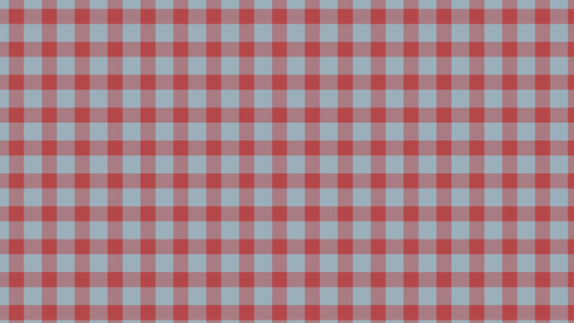 A classic red and light blue gingham plaid textile pattern creates a traditional woven fabric look
