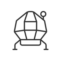 Lunar module pixel perfect linear icon. Moon lander. Space flight. Apollo spacecraft. Aeronautical engineering. Thin line illustration. Contour symbol. Vector outline drawing. Editable stroke © IMG visuals icons