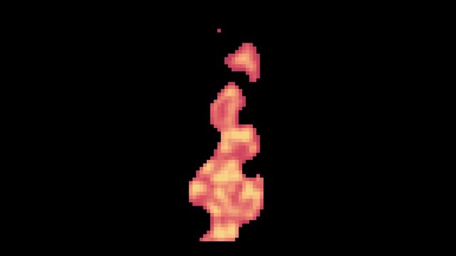 idle stand flame loop animation in pixel art style with black screen background