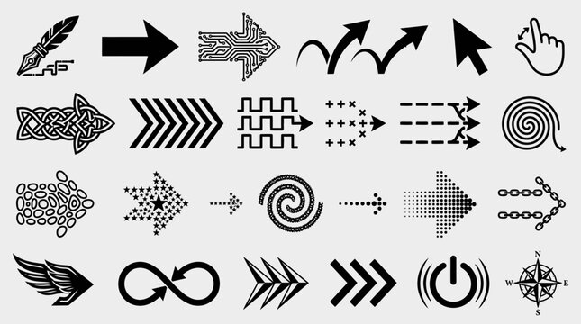 Graphic designers create various arrows and symbols for navigation and direction.