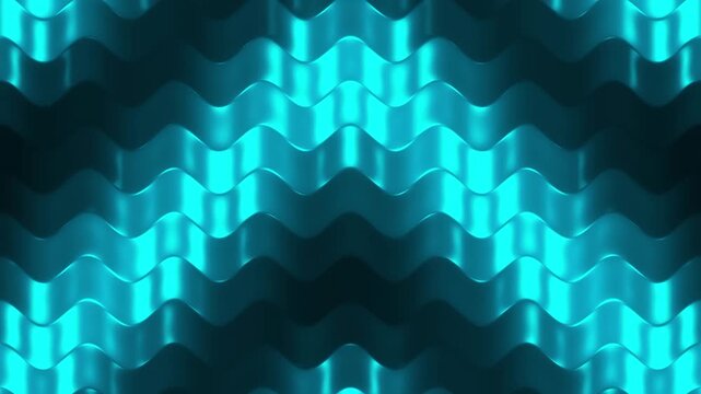 Teal metallic wavy surface with rhythmic liquid ripples motion 4k video
