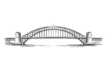 Fototapeta premium Sydney Harbour Bridge Vector | Australia Landmark Silhouette