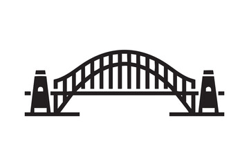 Obraz premium Sydney Harbour Bridge Vector | Australia Landmark Silhouette