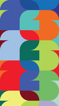 Vector illustration of a colorful geometric pattern with abstract curved shapes for World Cup 2026. Layout design template with football style. Concept of world championship 2026 and sport event