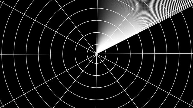 Abstract hud icon radar screen digital interface. Futuristic radar screen interface digital grid and scanning beam. Radar screen showing scan results, multiple targets detected. 4k animation videos