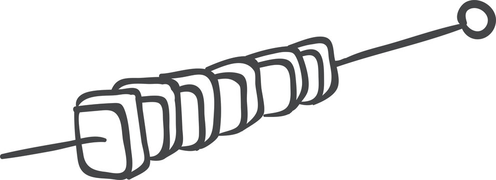 Skewer
Hand Drawn Doodle Food Skewer Kebab Icon &mdash; Cute Outline Sketch Grilled Street Food Illustration on Transparent Background