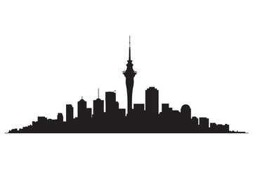 Obraz premium Auckland Sky Tower Vector New Zealand Landmark