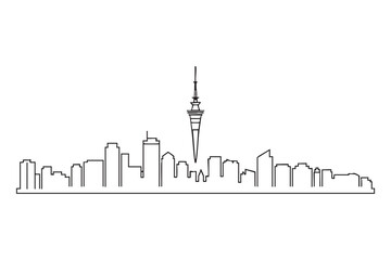 Fototapeta premium Auckland Sky Tower Vector New Zealand Landmark