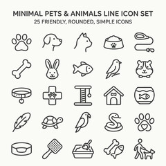 Fototapeta premium Minimal Pets And Animals Icons.