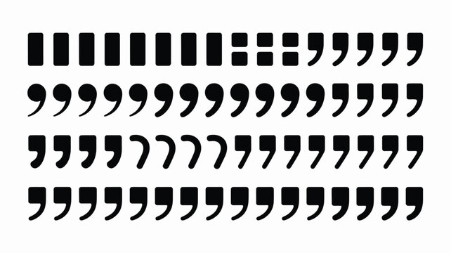 Black and White Typographic Design Featuring Various Punctuation Marks For Editorial and Commercial Use
