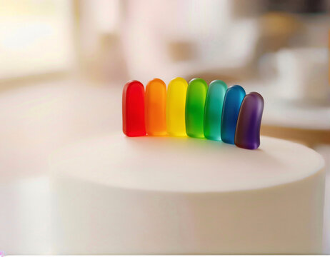 グミのトッピング、シンプルなケーキ