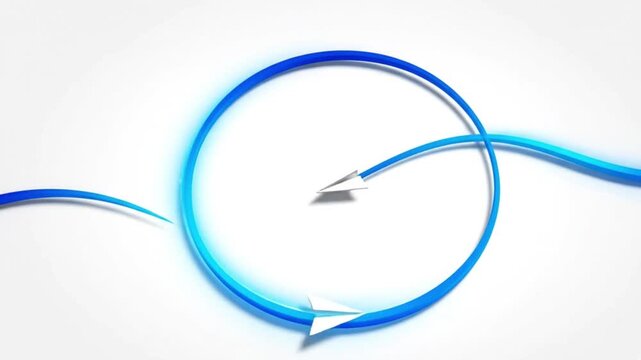 Abstract circular journey path on white background minimal tourism flow concept