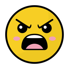 Angry Yellow Emoji Face Icon © Flokind STD