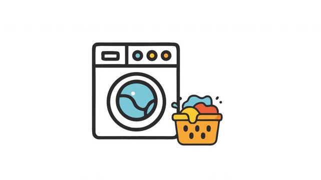 laundry and wash service animated icon pack