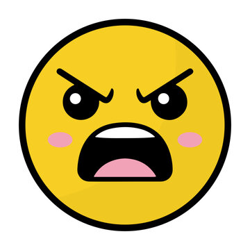 Angry Yellow Emoji Face Icon