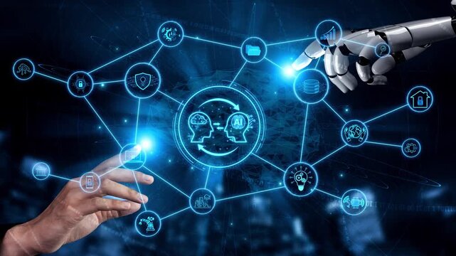 AI enables collaborative intelligence by linking robotics, machine learning, and data systems to automate operations and improve real-time decision-making. Marrow
