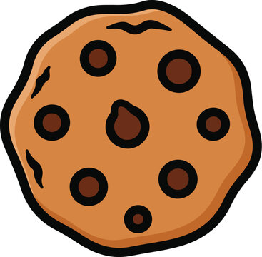 Crispy Chocolate Chip Cookies Sweet Crunchy HoleinCenter Delight vector illustration